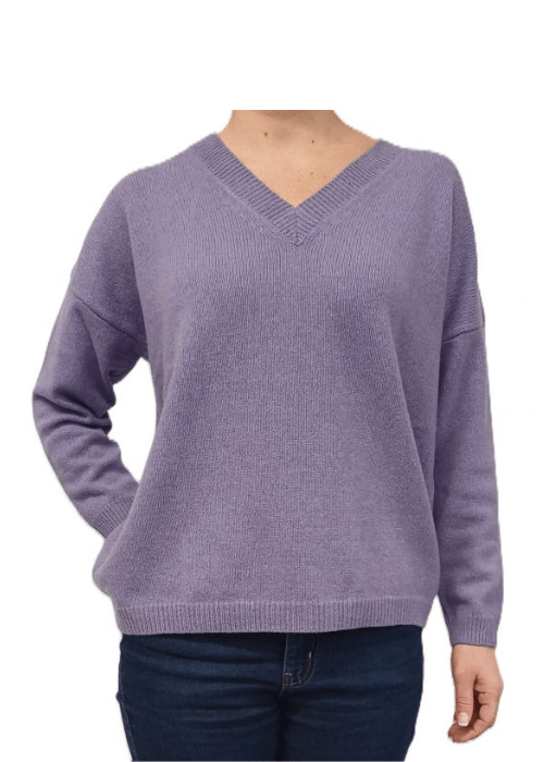 Maglia Donna Over Scollo a V Cashmere Rigenerato-9