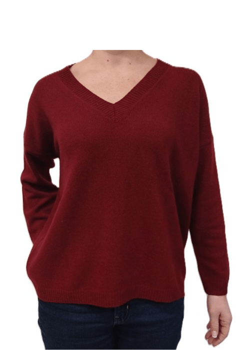 Maglia Donna Over Scollo a V Cashmere Rigenerato-3