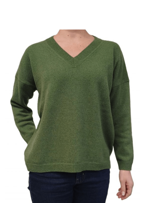Maglia Donna Over Scollo a V Cashmere Rigenerato-2