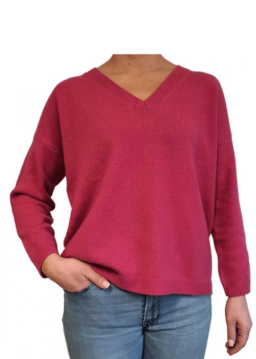 Maglia Donna Over Scollo a V Cashmere Rigenerato-8