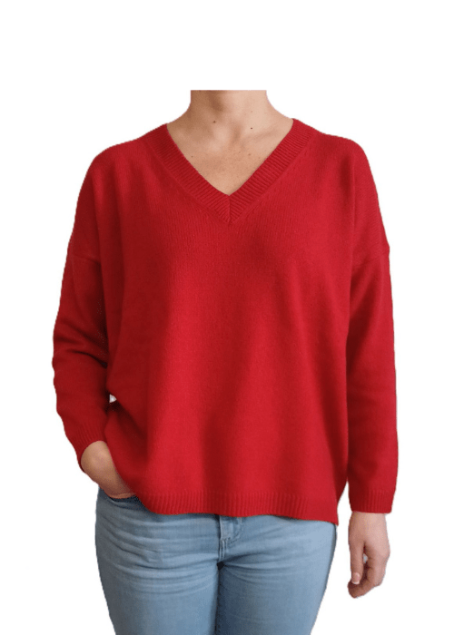 Maglia Donna Over Scollo a V Cashmere Rigenerato-11
