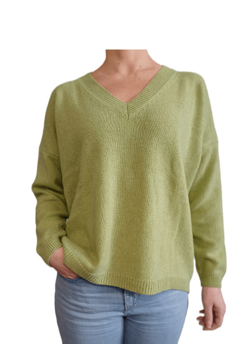 Maglia Donna Over Scollo a V Cashmere Rigenerato-12