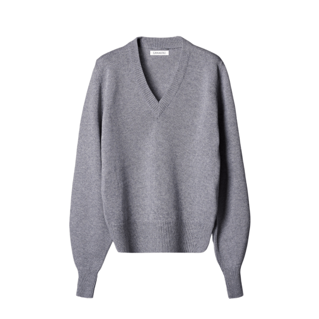 Maglia Donna Scollo a V Misto Cashmere Lana Merino e Seta