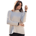 Maglia Donna a Coste Collo Alto Lana Merino Extrafine