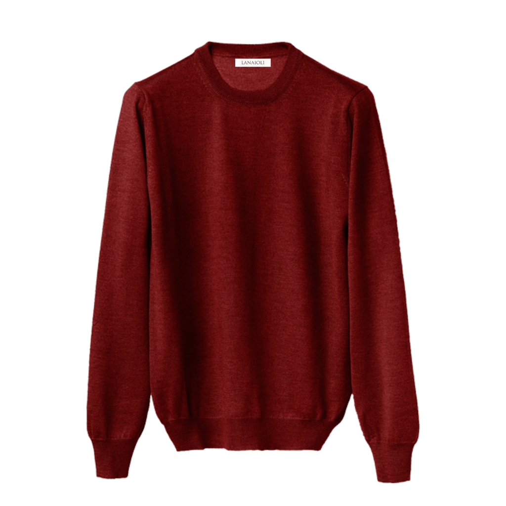 Maglia Uomo in misto Cashmere, Seta e Lana Merino Extrafine Girocollo