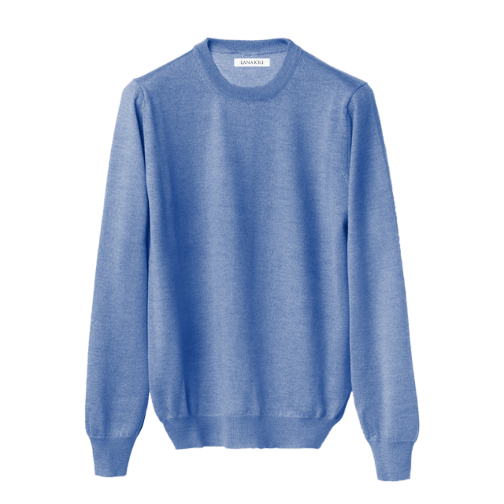 Maglia Uomo in misto Cashmere, Seta e Lana Merino Extrafine Girocollo