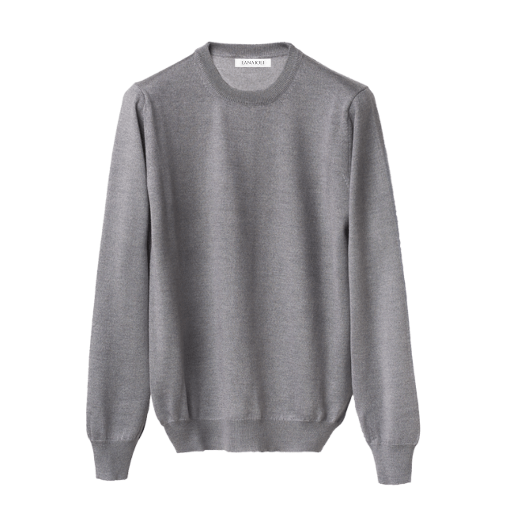 Maglia Uomo in misto Cashmere, Seta e Lana Merino Extrafine Girocollo