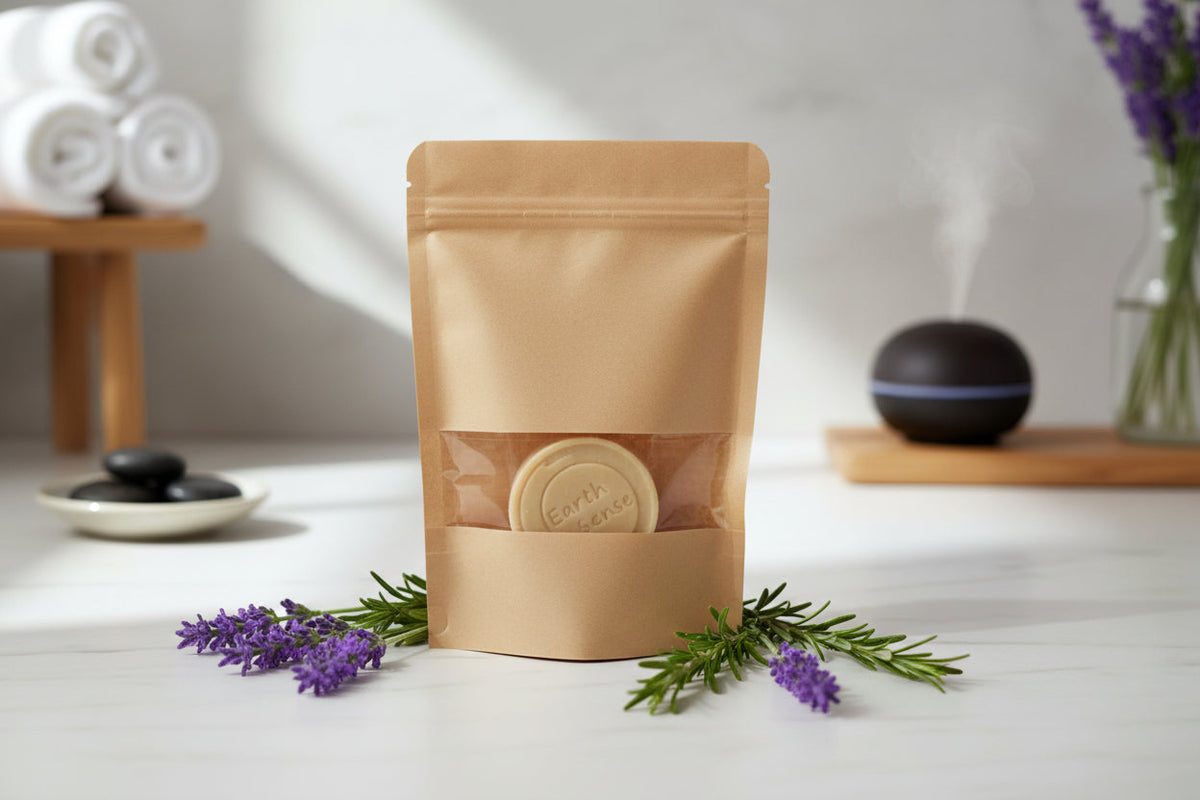 Organic Certified Balancing Solid Shampoo - Lavender & Rosemary - Dry & all Hair Types 60g-5