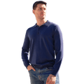 Polo uomo manica lunga in lana merino extrafine