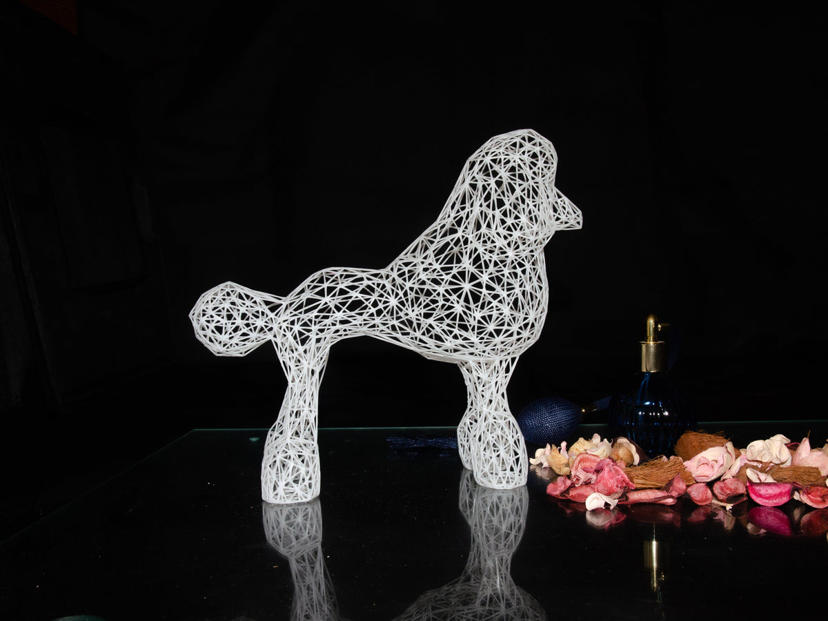 Elegant Wire Poodle Sculpture – Modern Dog Decor for Home and Office-3