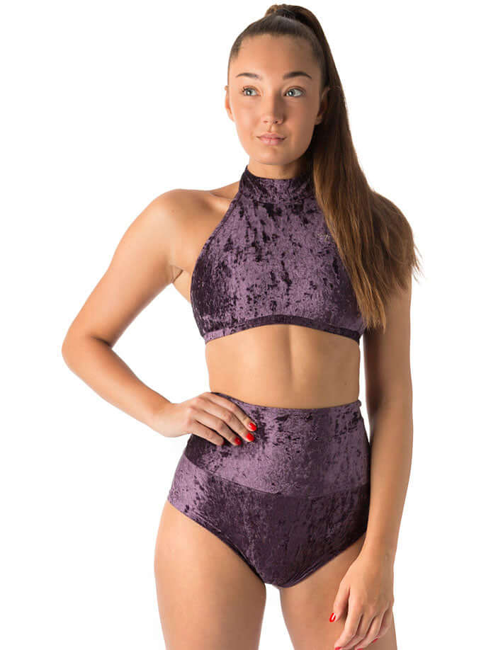Velvet Halter Top Sports Bra – Lisette-2