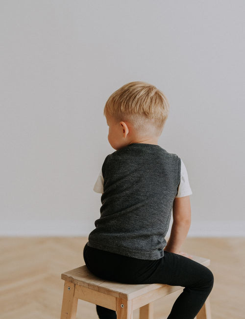100% merino wool kids vest VILLE-1
