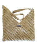 Borsa piatta origami con tracolla in cotone riciclato-0