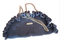 Borsa piatta semicircolare tracolla cotone riciclato-0