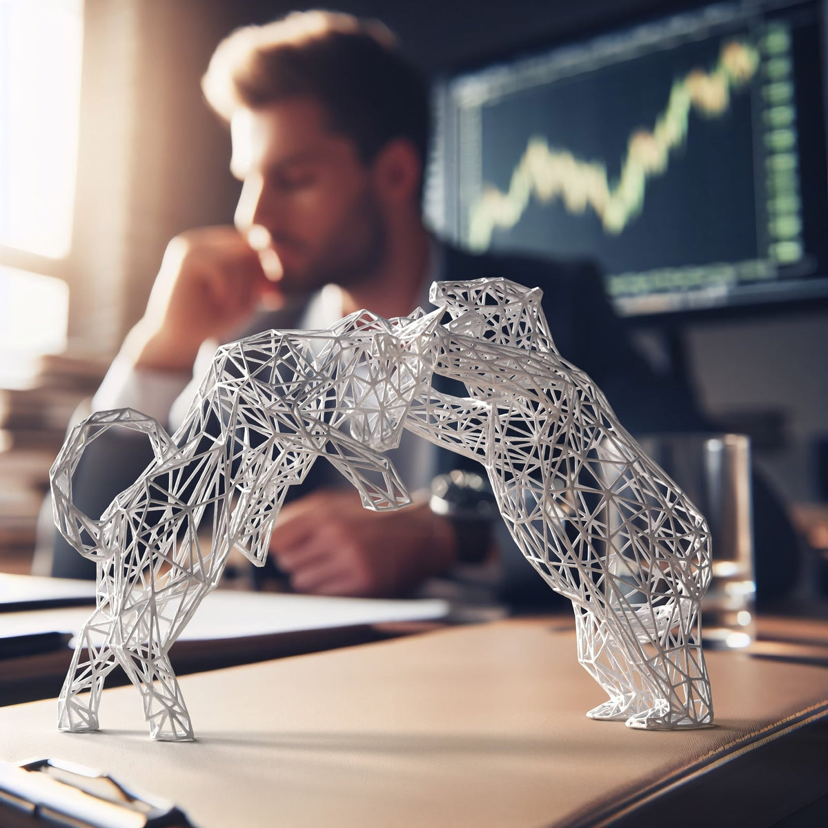 Bull vs. Bear Market Statue - Decor Sculpture-0