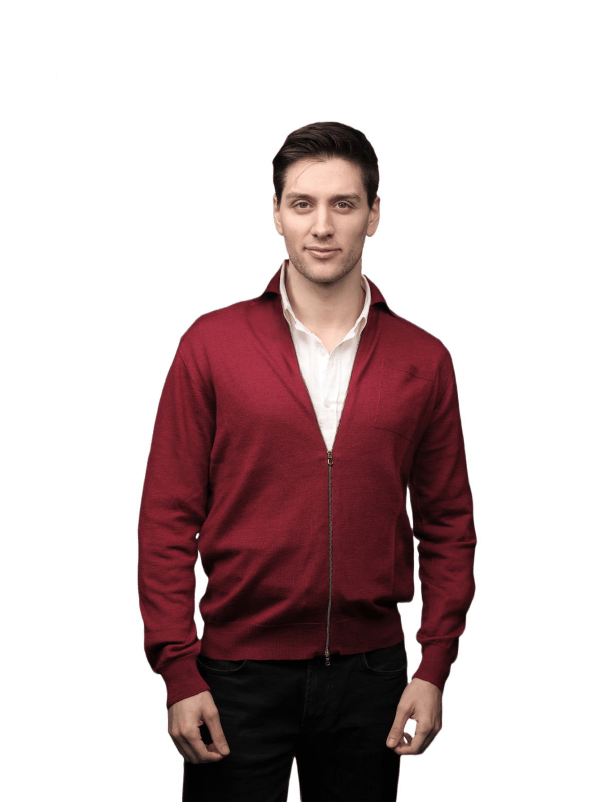 Giacca Uomo Misto Cashmere, Seta, Lana Merino Extrafine chiusura Zip-0