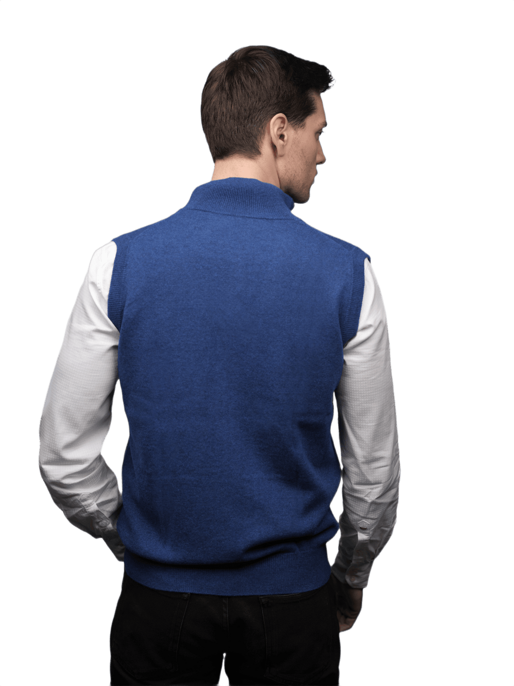 Giacca Uomo Senza Maniche 100% Cashmere con chiusura Zip