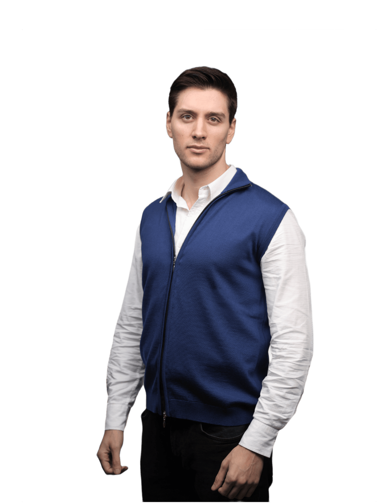 Gilet Uomo Zip in Lana Merino-0