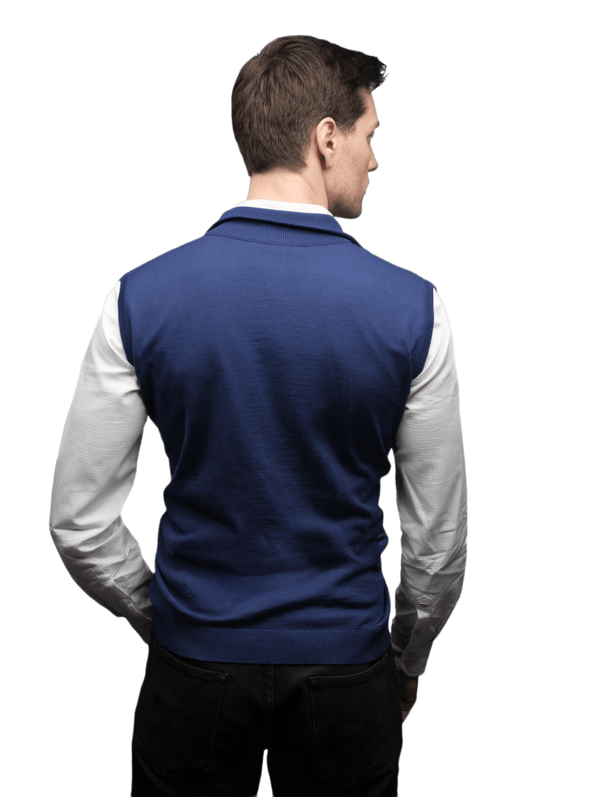 Gilet Uomo Zip in Lana Merino-1