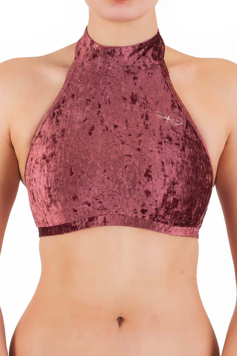 Velvet Halter Top Sports Bra – Lisette-8