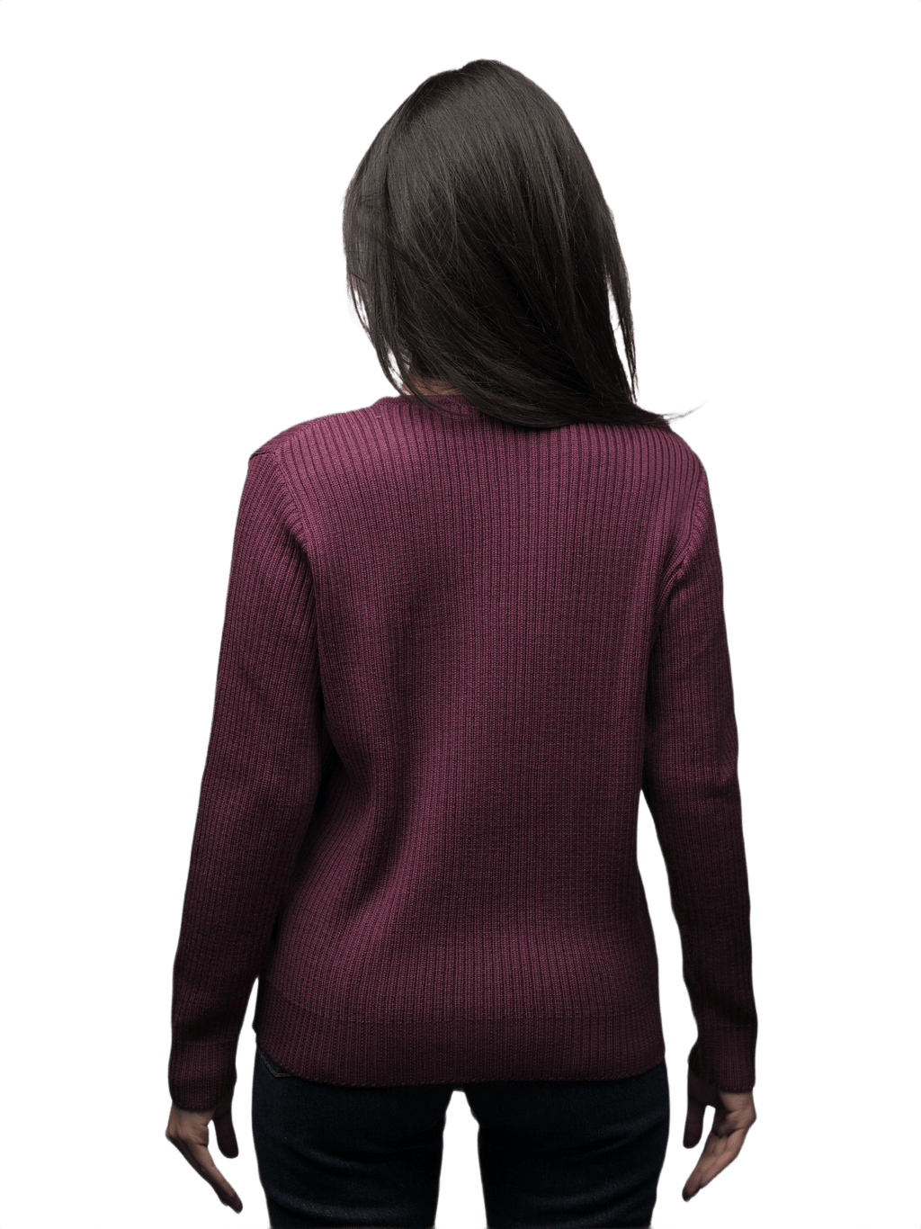 Maglia Donna a Coste Girocollo in Lana Merino-1