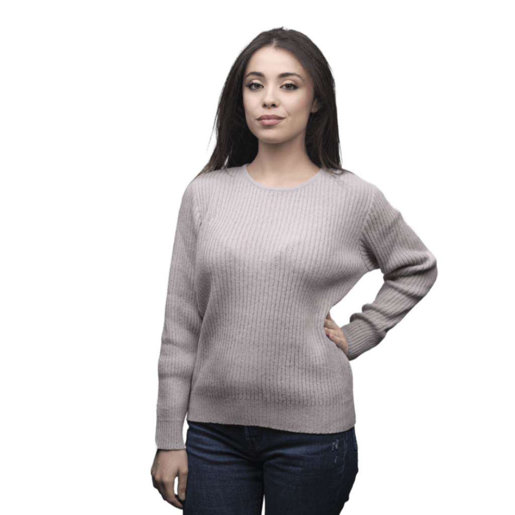 Maglia Donna a Coste Girocollo Lana Merino Filiera Corta-6