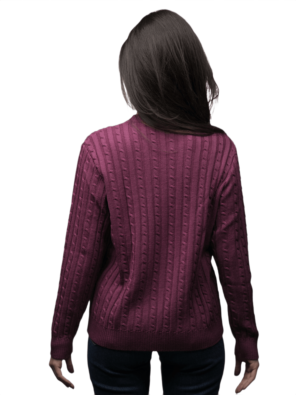 Maglia Donna a Trecce Girocollo in Lana Merino-1