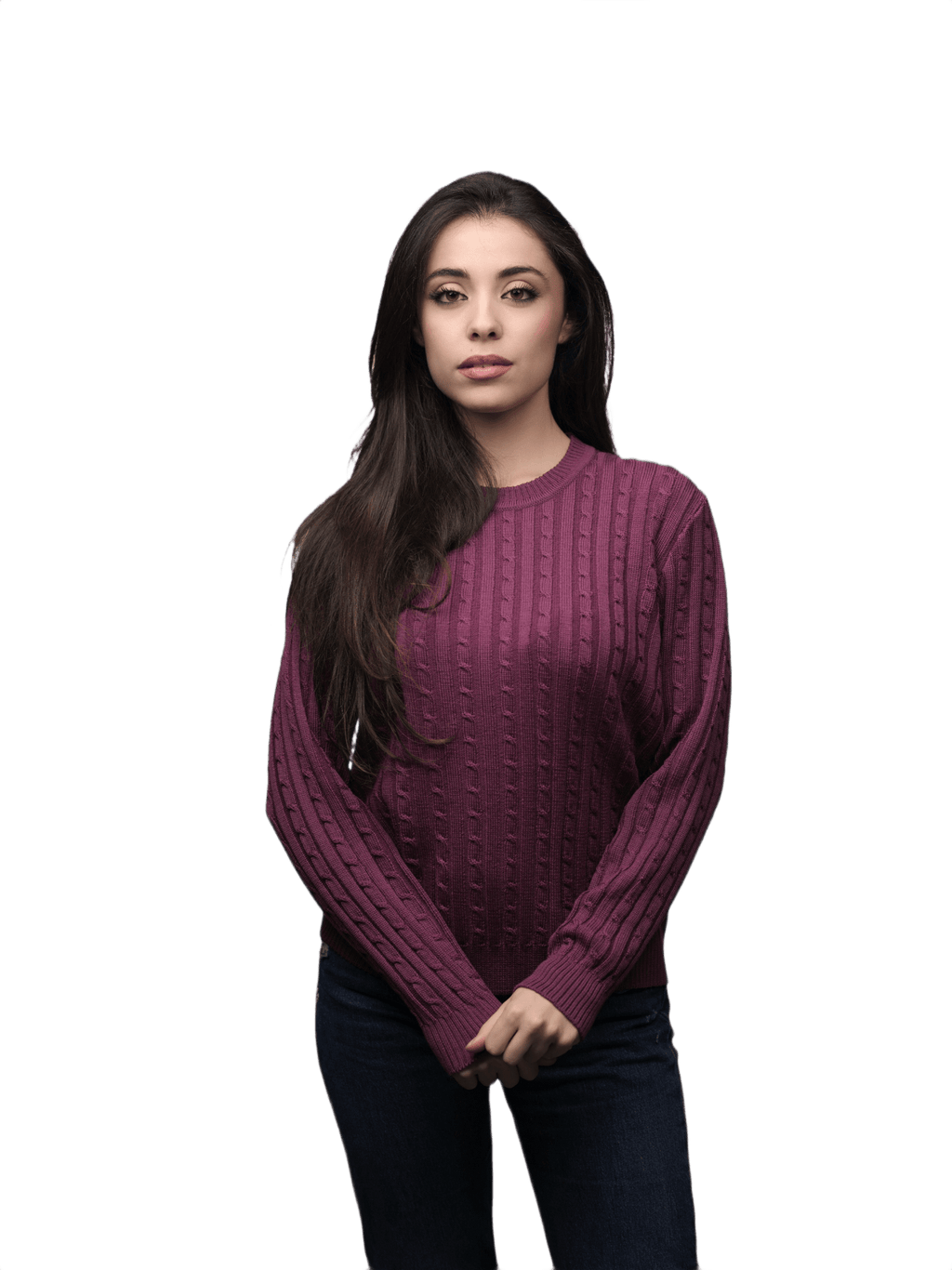 Maglia Donna a Trecce Girocollo in Lana Merino-0