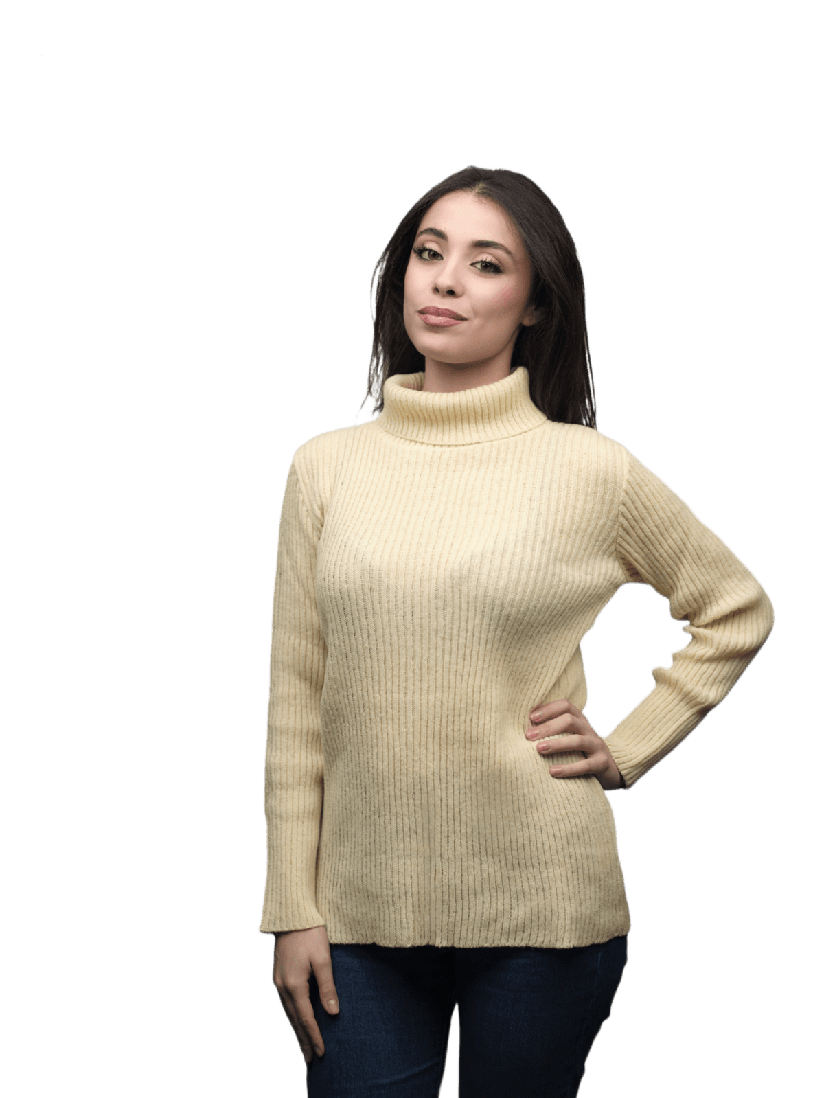 Maglia Donna Collo Alto Lana Merino Filiera Corta-2