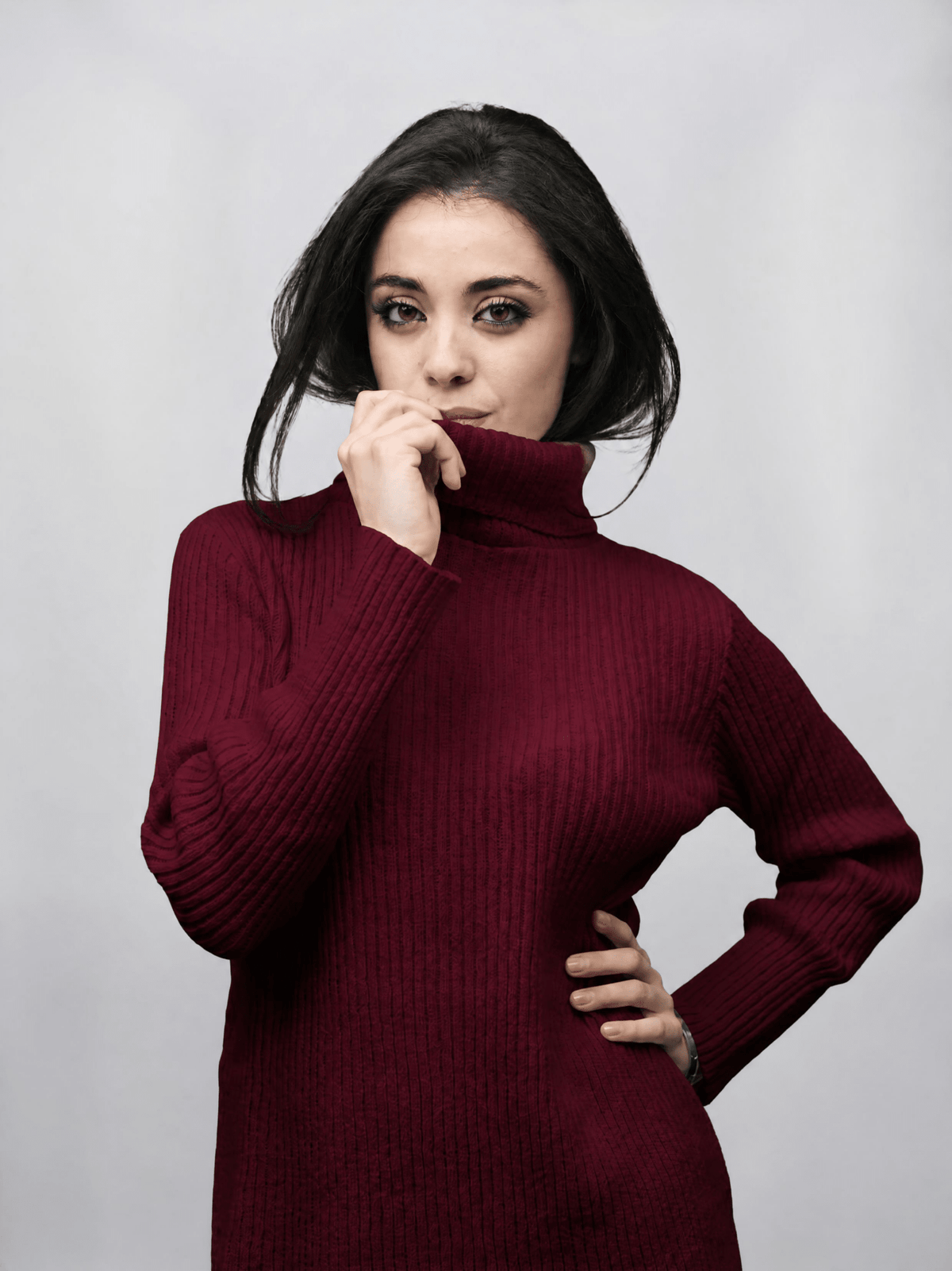 Maglia Donna Collo Alto Lana Merino Filiera Corta-5