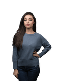 Maglia Donna Girocollo in Denim Rigenerato-0