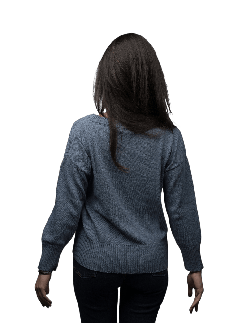 Maglia Donna Girocollo in Denim Rigenerato-1