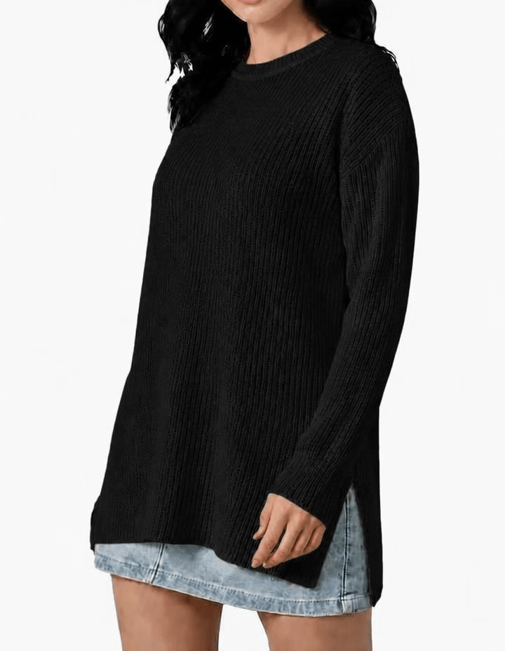 Maglia Donna Over a Coste Girocollo in Cashmere Rigenerato-6