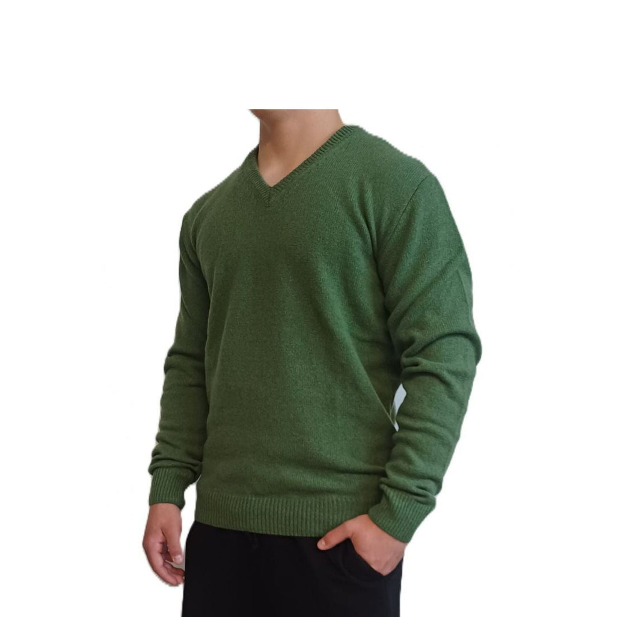 Maglia Uomo Collo a V in Cashmere Rigenerato-6