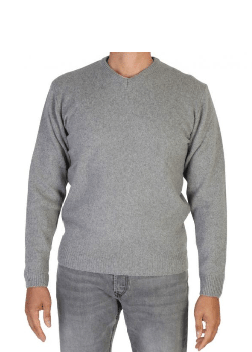 Maglia Uomo Collo a V in Cashmere Rigenerato-2