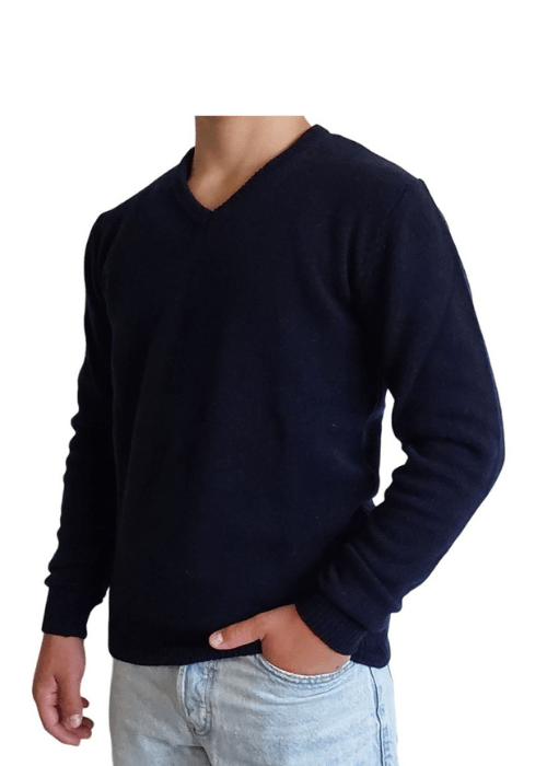 Maglia Uomo Collo a V in Cashmere Rigenerato-1