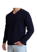 Maglia Uomo Collo a V in Cashmere Rigenerato-1