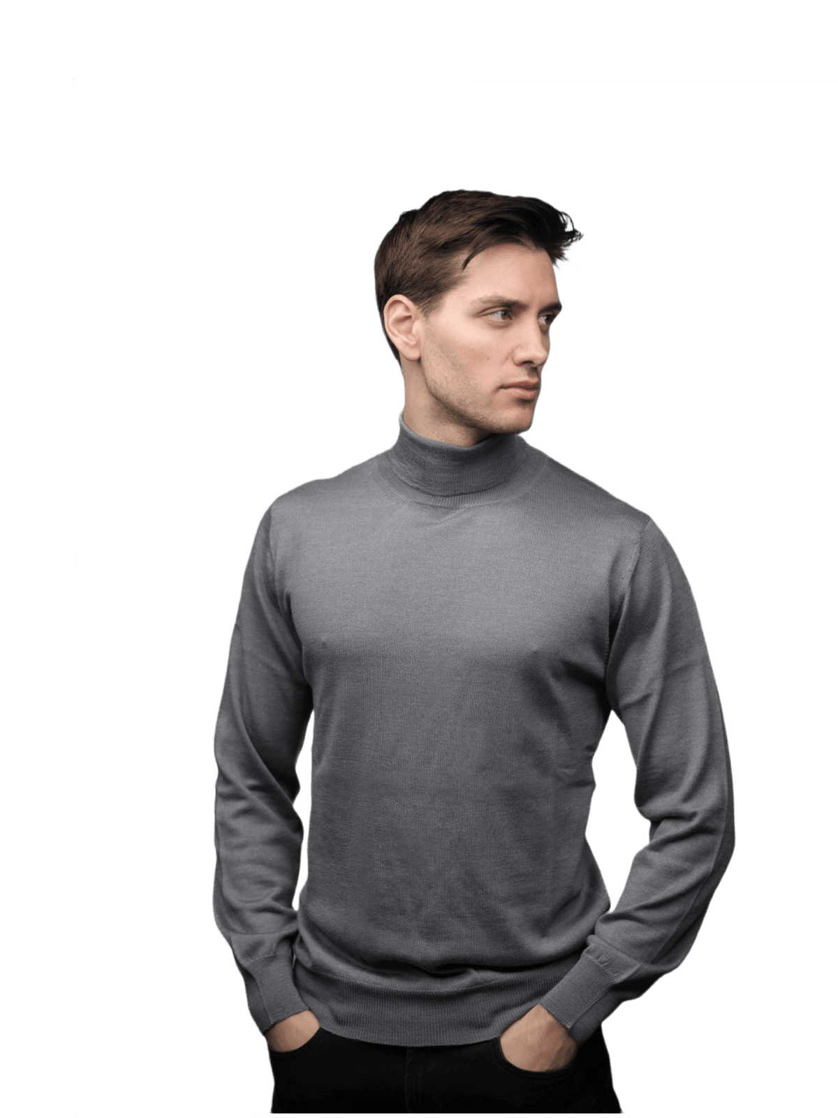 Maglia Uomo Dolcevita Cashmere Uomo, Seta e Lana Merino-2