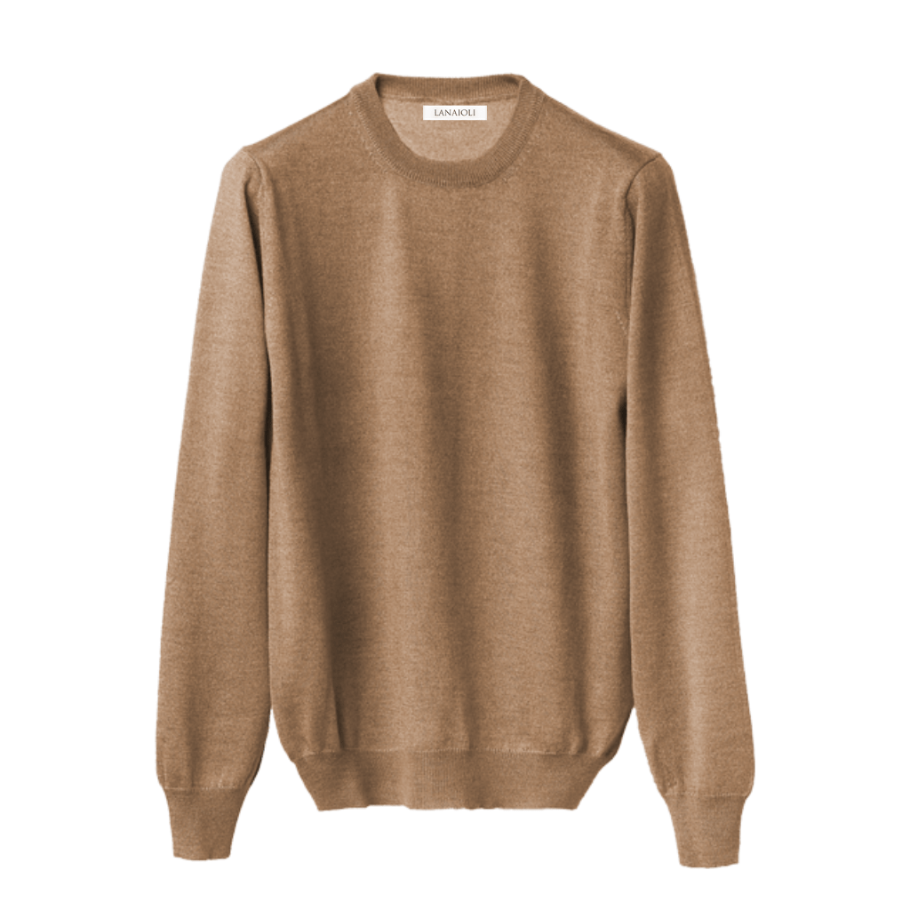 Maglia Uomo in misto Cashmere, Seta e Lana Merino Extrafine Girocollo