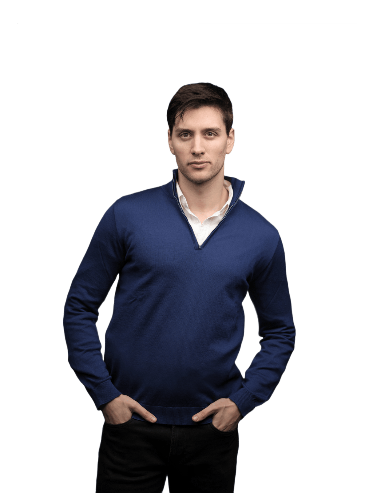 Maglia Uomo Mezza Zip in Lana Merino-0