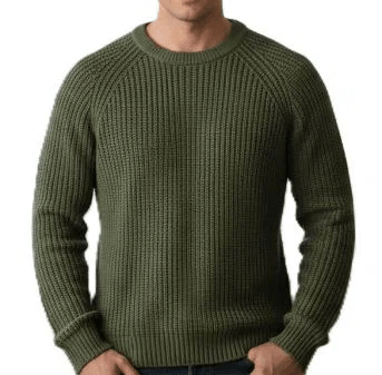 Maglione girocollo uomo a coste in Cashmere Rigenerato-2