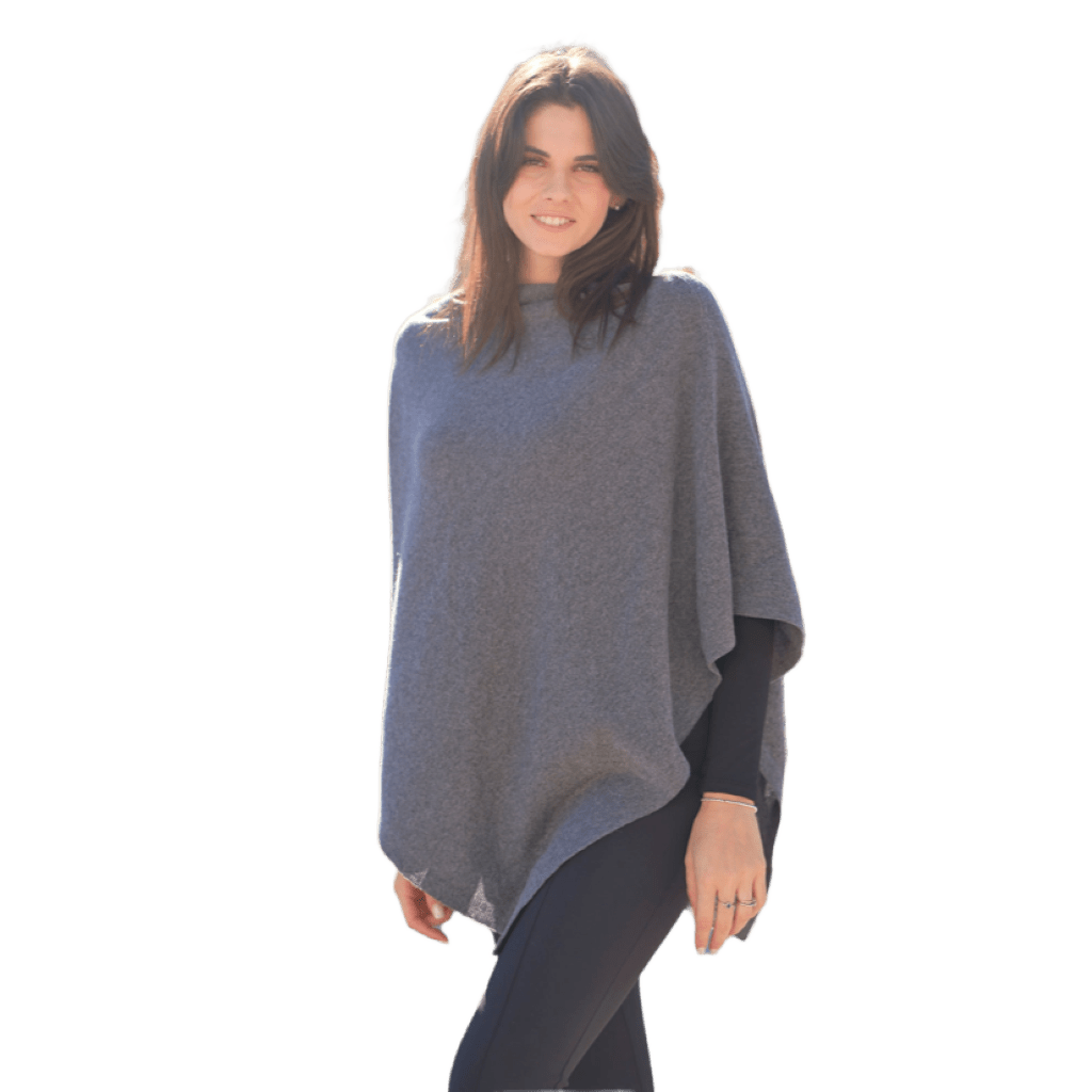 Mantella asimmetrica donna in lana merino extrafine cashmere e seta-1