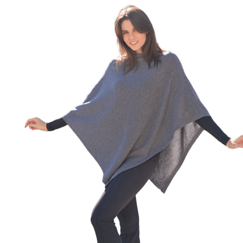 Mantella asimmetrica donna in lana merino extrafine cashmere e seta-2