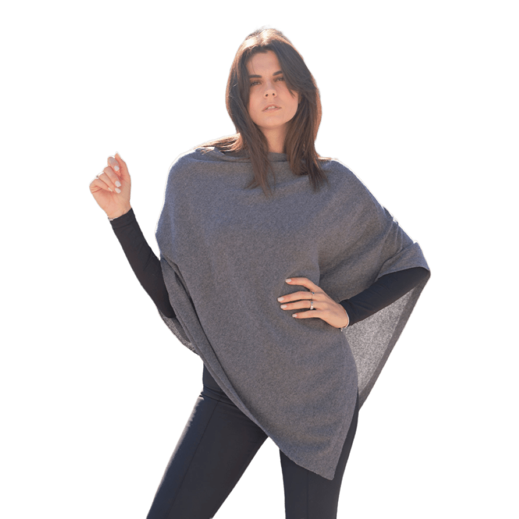Mantella asimmetrica donna in lana merino extrafine cashmere e seta-0