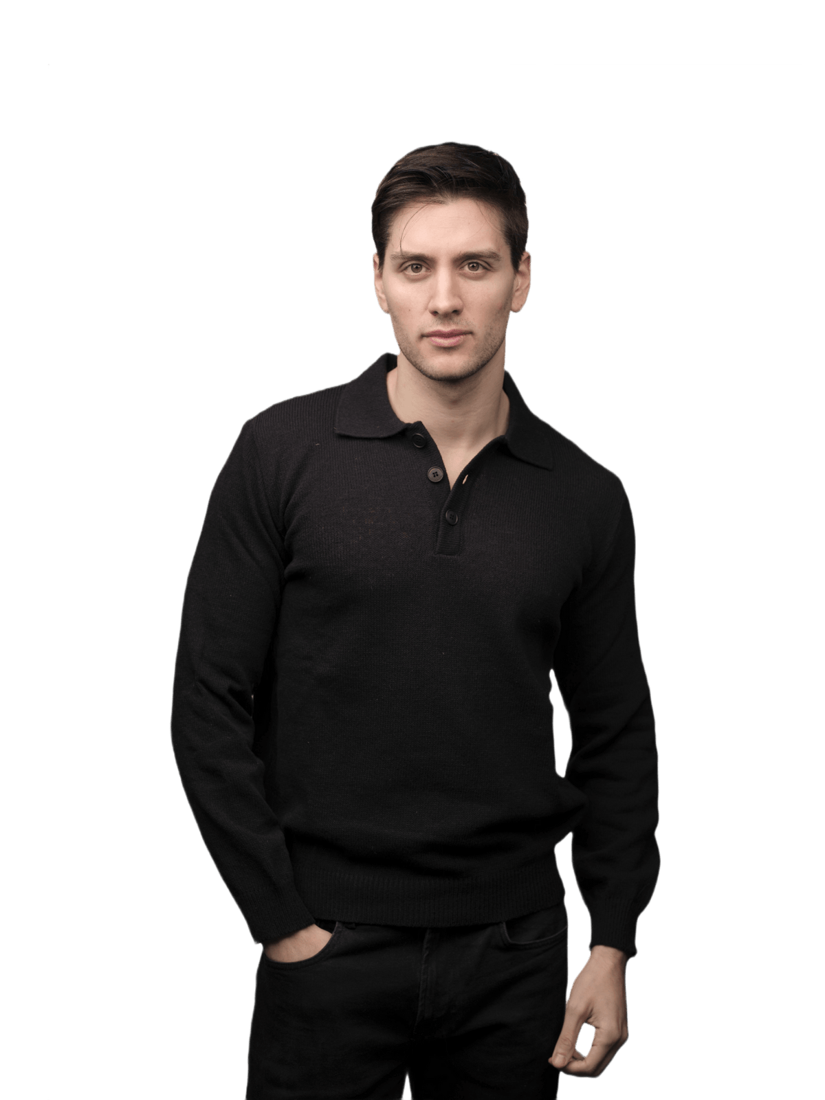 Polo Uomo Manica Lunga Lana Merino Filiera Corta