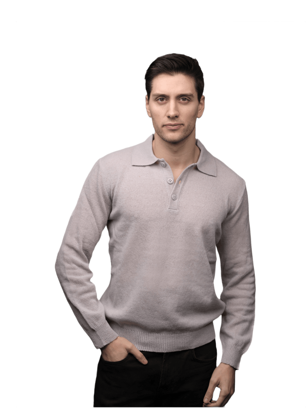 Polo Uomo Manica Lunga Lana Merino Filiera Corta