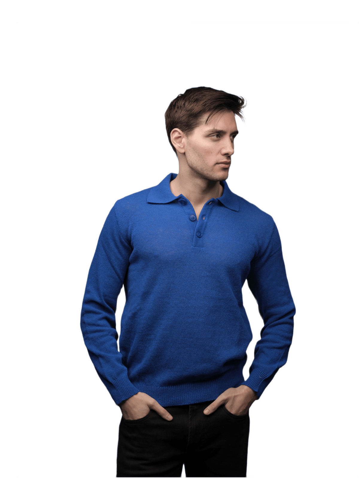 Polo Uomo Manica Lunga Lana Merino Filiera Corta