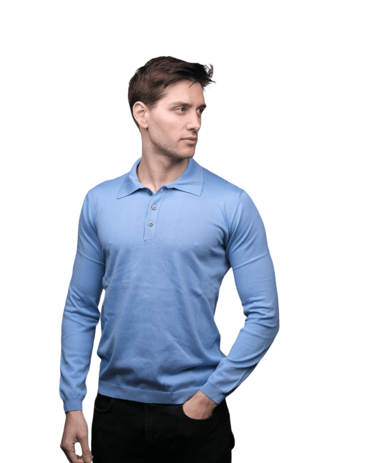 Polo Uomo Maniche Lunghe 100% Cotone ELS