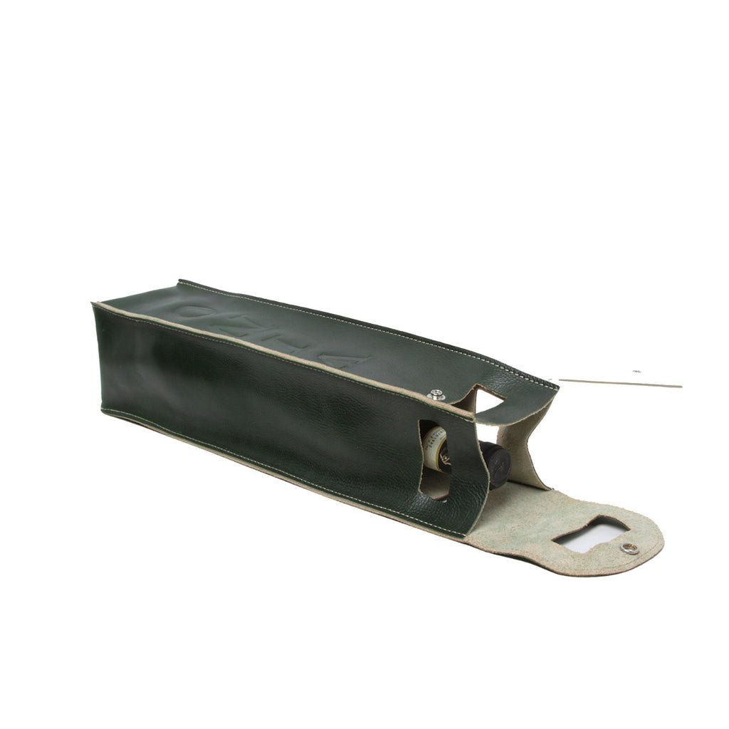 Leather wine holder - green-1