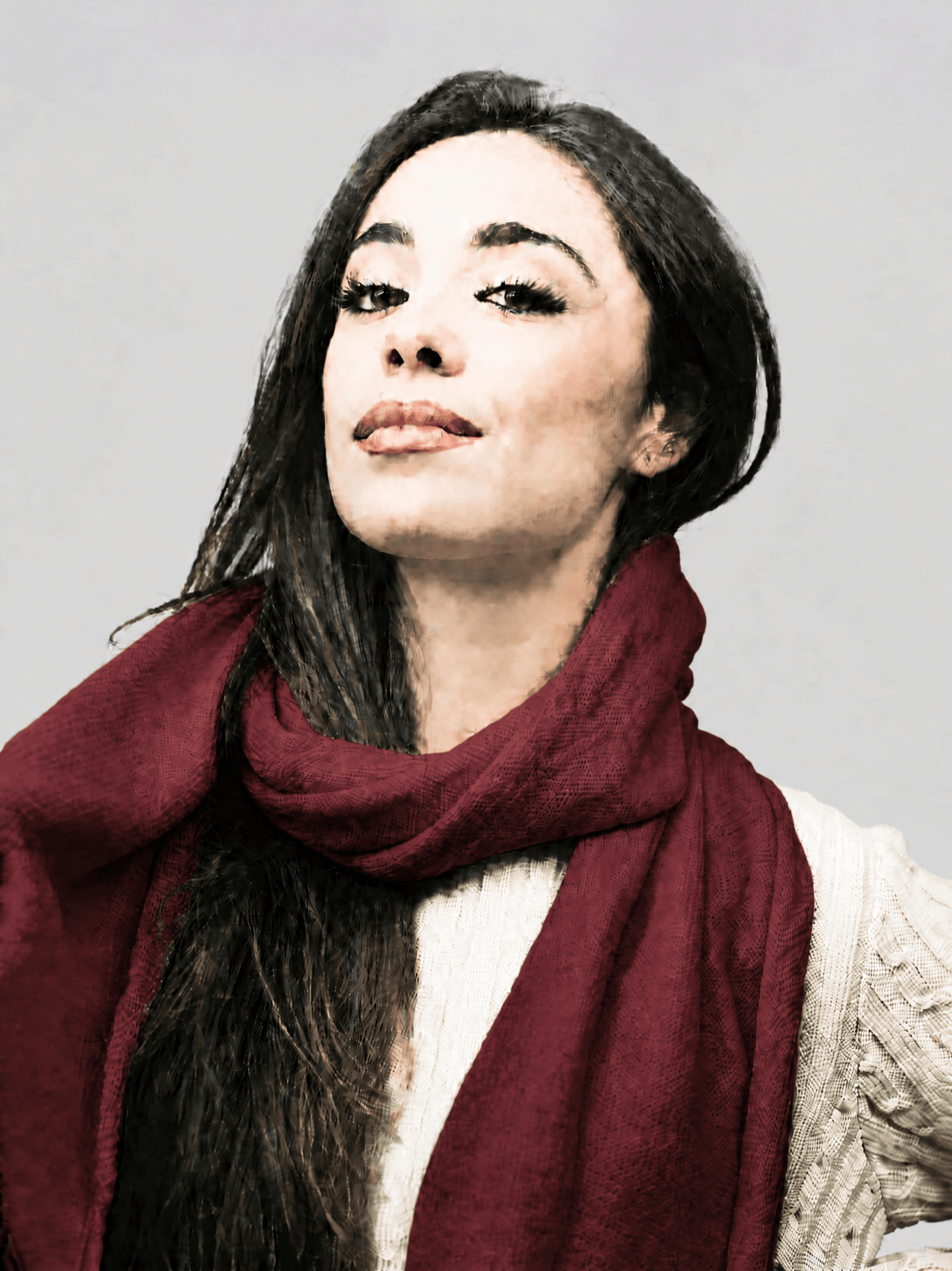 Sciarpa Donna Rasata Lana Merino Filiera Corta-3
